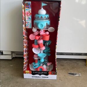 FAO Schwarz Pink & Teal Gumball Tower Candy Machine